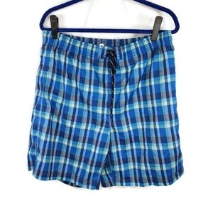 Men's Blue Plaid Nautica Swim Trucks Shorts Mesh Lined Size Medium